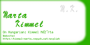 marta kimmel business card